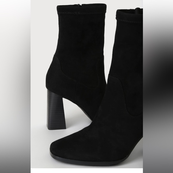 Kyrie Black Suede Square Toe Mid-Calf Boots Size 6 Chinese Laundry - Picture 8 of 9